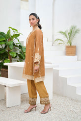 DA-2204 MUSTARD 2PCS  EMBROIDERED KURTA WITH TROUSER